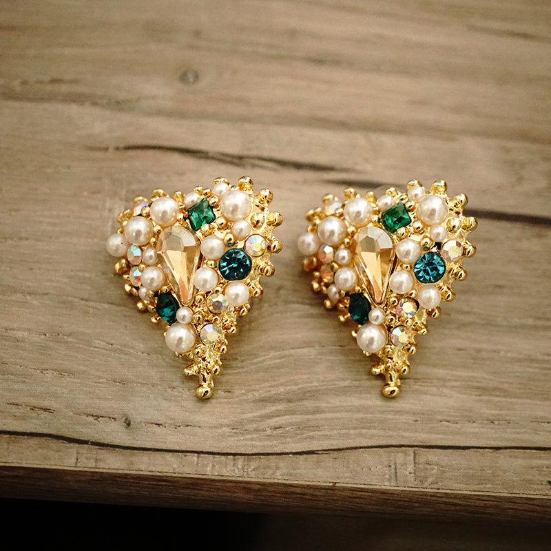 Heart Shape Golden Earrings