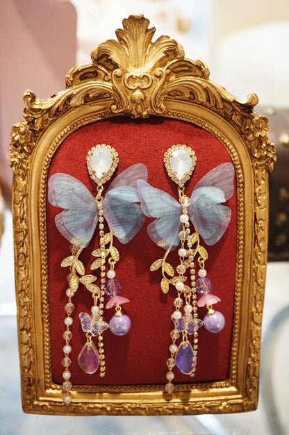 Ethereal Butterfly Charm Drop Earrings