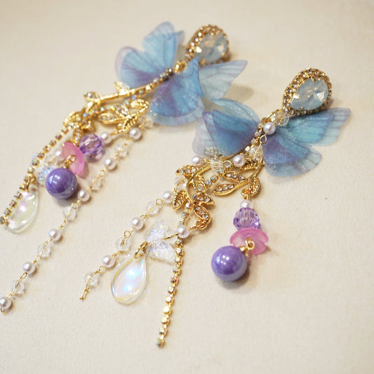 Ethereal Butterfly Charm Drop Earrings