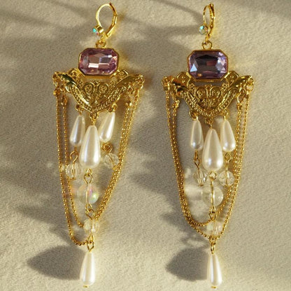 Vintage Royal Pearl Tassel Earring