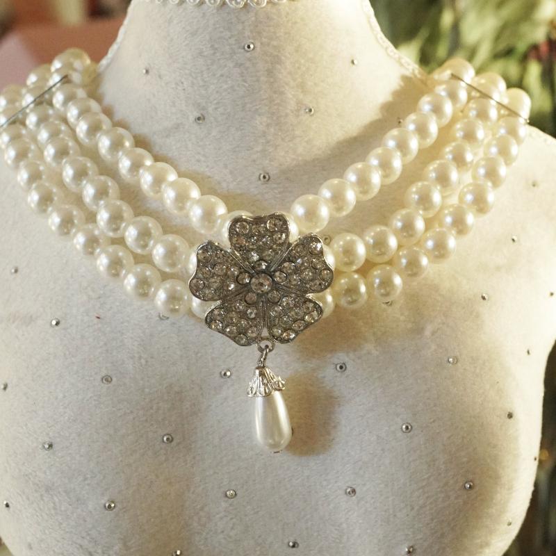 Vintage Triple Strand Pearl Necklace