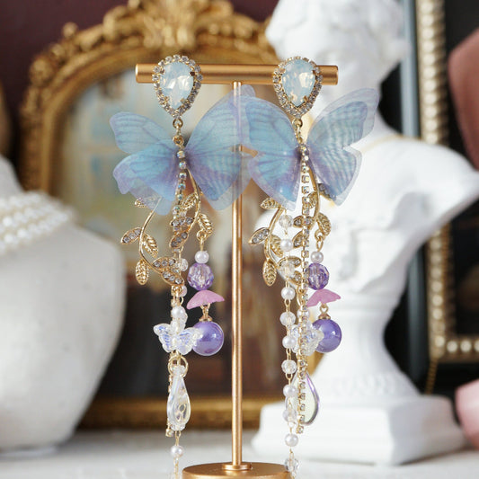 Ethereal Butterfly Charm Drop Earrings