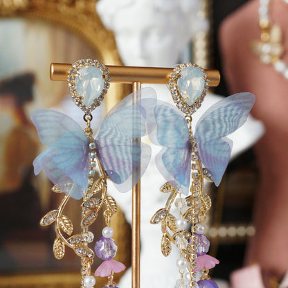 Ethereal Butterfly Charm Drop Earrings