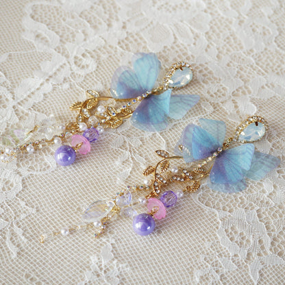 Ethereal Butterfly Charm Drop Earrings