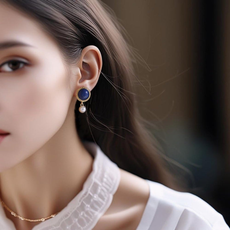 French Blue Danube Earrings