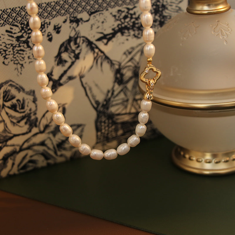 Golden Clover Freshwater Pearl Necklace