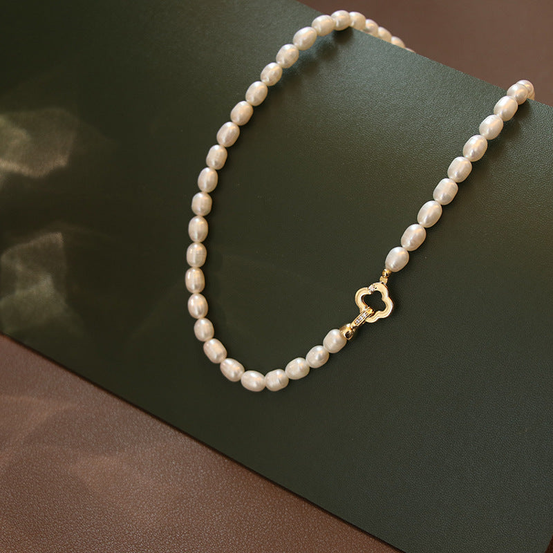Golden Clover Freshwater Pearl Necklace
