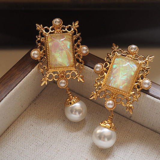 Renaissance Opal & Pearl Earrings