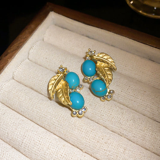 Turquoise Leaf Earrings