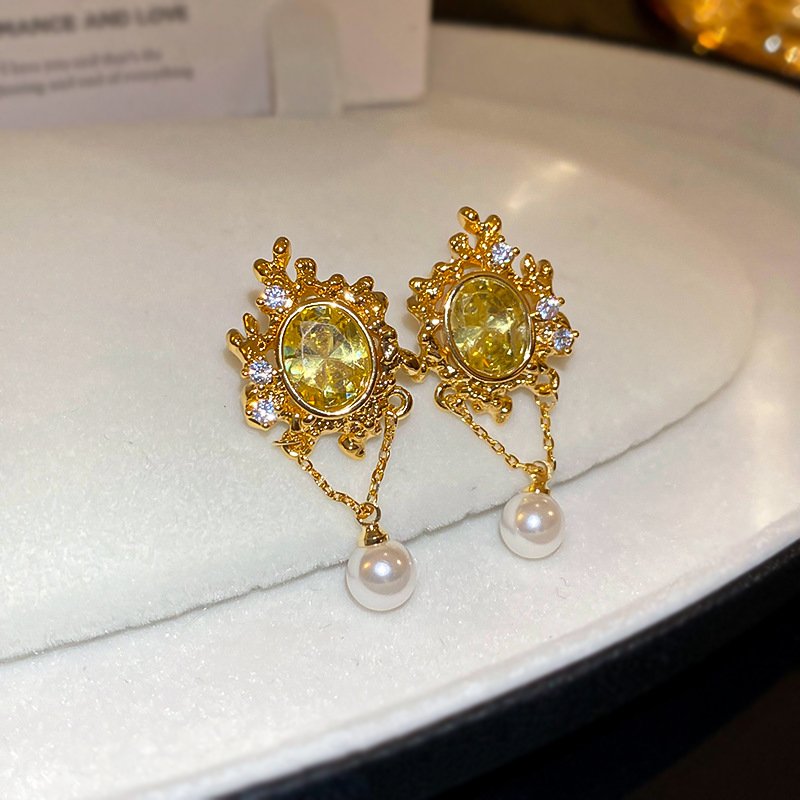 Royal Yellow Zirconia Earrings