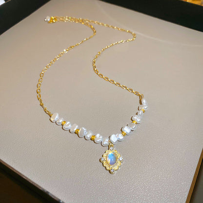 Moonstone Pearl Necklace