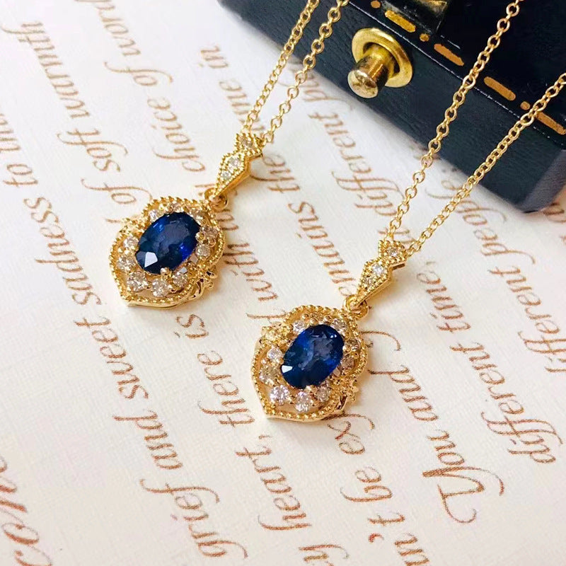 Vintage Blue Zircon Necklace