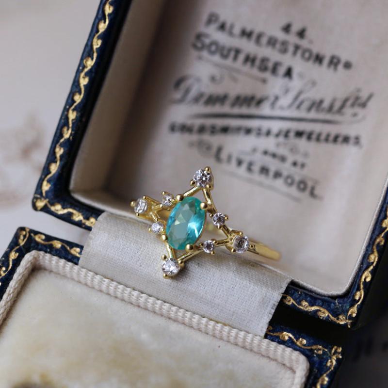 Celestial Star Blue topaz Ring