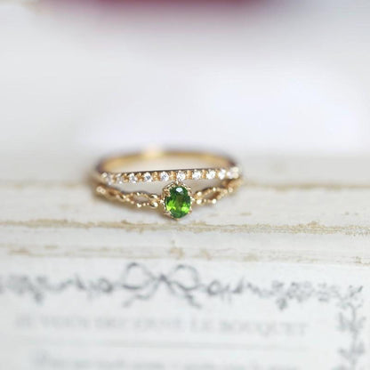 Two Layers Diopside Ring