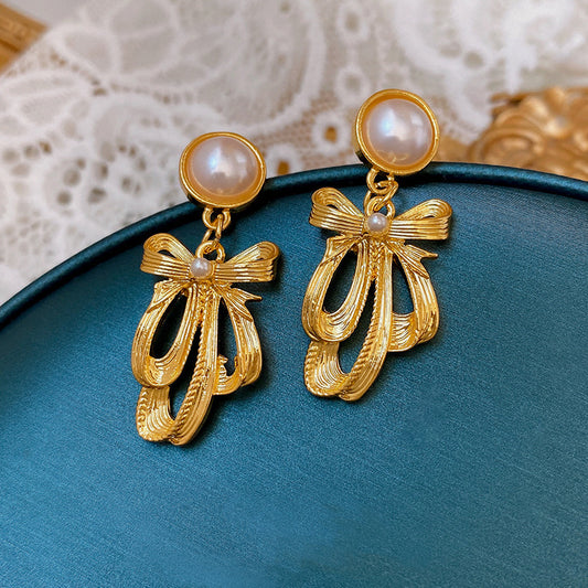 Golden Bow Earrings