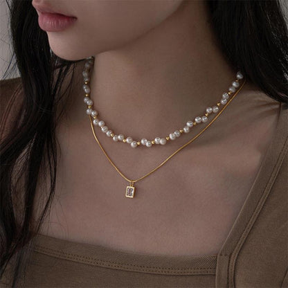 Layered Baroque Pearl Necklace