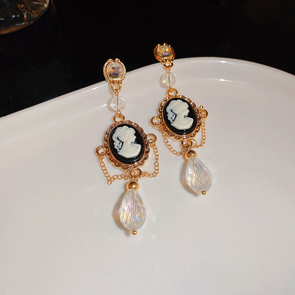 Cameo Teardrop Earrings