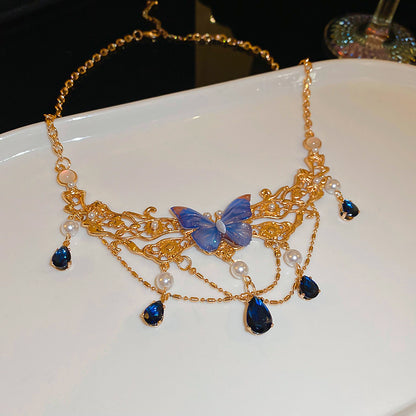 Blue Butterfly Necklace