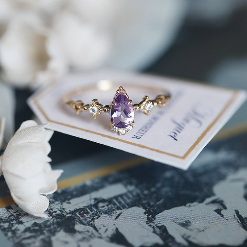 Purple crystal ring hotsell