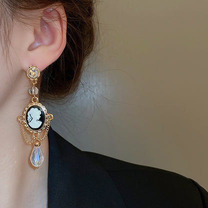 Cameo Teardrop Earrings