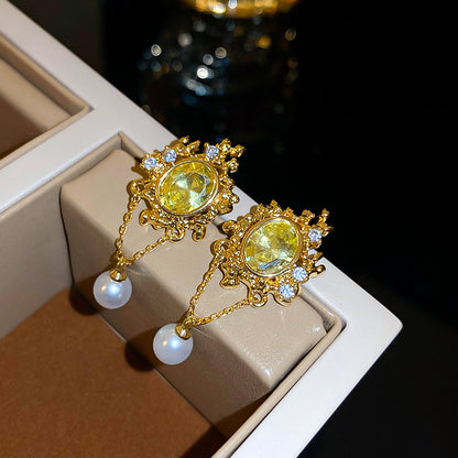 Royal Yellow Zircon Earrings