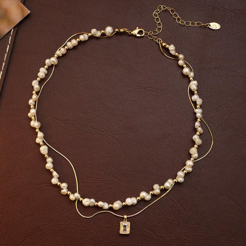 Layered Baroque Pearl Necklace