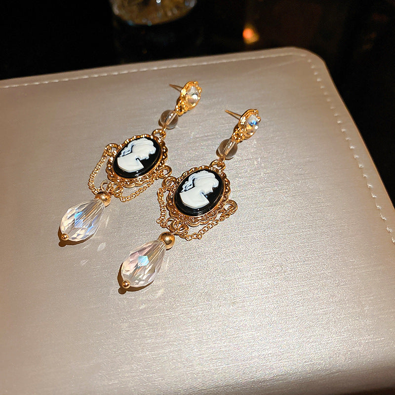 Cameo Teardrop Earrings