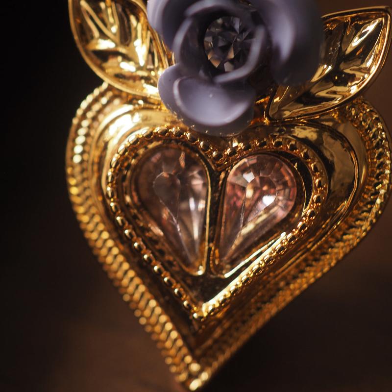 Florence Purple Rose Heart Earrings