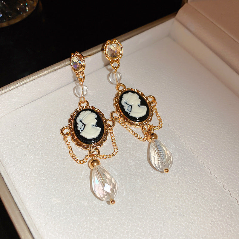 Cameo Teardrop Earrings