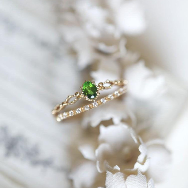 Two Layers Diopside Ring
